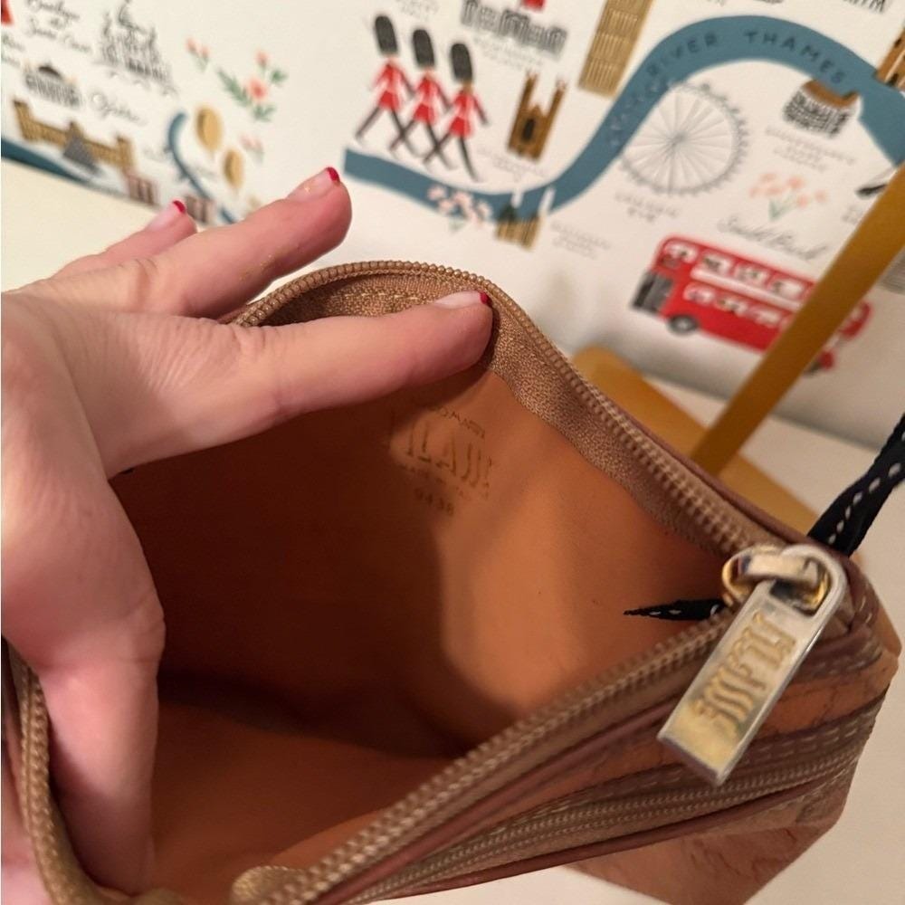 Alviero Martini 1a Classe Geo Map Crossbody Bag Tan Small Travel Pouch Italy - Picture 5 of 6